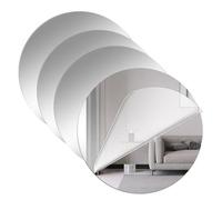 YSJCHEBS Autocollants Muraux Miroir Ronds, 4 Pièces, Décoration De Maison, Miroir Acrylique Auto-Adhésif, Décoration Créative, Décoration De Bureau