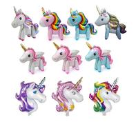 YSJCHEBS Ballons De Cheval Arc-en-Ciel 7Pcs, Ballons De Tête De Cheval 3Pcs, Ballons De Dessin Animé 3D, Décoration De Ballon De Princesse, Décoration D’Accessoires De Toile De Fond De Fête