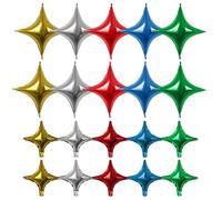 YSJCHEBS Ballons Étoiles À Quatre Branches 20 Pièces, Ballons en Aluminium, Ballons De Décoration De Fête, Ballons Brillants, Décoration De Scène De Fête