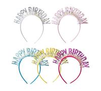 YSJCHEBS Bandeaux d'anniversaire 5 Pièces, Paillettes, Colorés, Fête, Filles, Créatifs Mignons