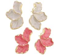 YSJCHEBS Boucles d'Oreilles Pétales et Fleurs Métal - Accessoires Créatifs pour Femmes