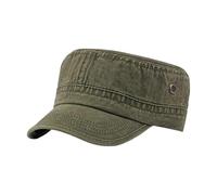 YSJCHEBS Casquette Militaire Délavée 1 Pièce, Casquette Plate Rétro, Casquette Militaire Personnalisée Polyvalente, Casquette À Visière Réglable, Convient Aussi Bien Aux Hommes Qu'Aux Femmes