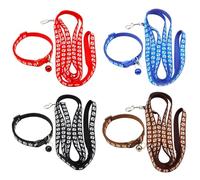 YSJCHEBS Collier Cloche pour Animaux De Compagnie 4 Pièces avec Laisse 4 Pièces, Collier pour Animaux De Compagnie Mignon, Collier Réglable, Corde D'Entraînement Durable