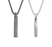 YSJCHEBS Collier en Acier Titane 2 Pièces pour Hommes, Chaîne pour Hommes, Chaîne en Acier Inoxydable pour Hommes, Pendentif Collier, Chaîne Pendentif pour Hommes