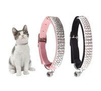 YSJCHEBS Colliers en Strass pour Animaux De Compagnie, 2 Pièces, Fournitures pour Animaux De Compagnie, Colliers Réglables, Colliers Brillants pour Animaux De Compagnie
