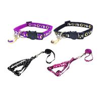 YSJCHEBS Colliers pour Chat Étoile Lune 2 Pièces Et Laisses 2 Pièces, Colliers pour Animaux De Compagnie Mignons, Colliers pour Chat Réglables, Colliers pour Chat Brillants dans Le Noir