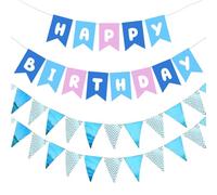 YSJCHEBS Drapeau De Lettre d'anniversaire 1 Pièce Et Fanion 1 Pièce, Décorations De Fête d'anniversaire, Décoration De Scène De Fête, Fournitures De Fête