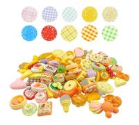 YSJCHEBS Environ 100 Jouets Alimentaires simulés et 10 pièces d'assiettes de Repas Jouet, Mini-modèles Alimentaires Amusants, Nourriture de poupée, Jouets en résine créative