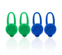 YSJCHEBS Étiquette Lumineuse en Silicone pour Collier d'animaux De Compagnie, Équipement De Voyage De Nuit, Accessoires pour Collier d'animaux De Compagnie, 4 Pièces