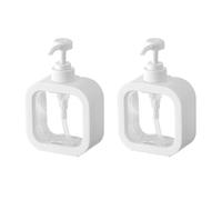 YSJCHEBS Lot De 2 Distributeurs De Savon, Distributeur De Gel Douche, Distributeur De Shampoing, Distributeur De Savon Blanc en Plastique, Distributeur De Savon pour Cuisine