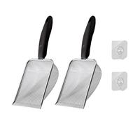 YSJCHEBS Lot De 2 Pelles À Litière pour Chat Et 2 Crochets, Pelle À Litière en Acier Inoxydable, Outils De Nettoyage De Litière pour Animaux De Compagnie, Fournitures pour Animaux De Compagnie