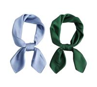 YSJCHEBS Lot De 2 Petits Foulards Carrés De Couleur Unie, Foulards En Soie Pour Femmes Avec Attaches, Décoration En Dentelle, Accessoires Vestimentaires Pour Femmes, Décoration De Foulard Pour Femmes