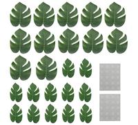 YSJCHEBS Lot de 24 Feuilles De Palmier Artificielles avec Colle À Pois, Feuilles Artificielles, Feuilles Artificielles pour Décoration, Décorations De Fête Hawaïenne, Décorations À Thème Tropical