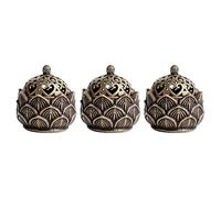 YSJCHEBS Lot De 3 Brûleurs D'Encens Lotus, Brûleur D'Encens Lotus avec Couvercle, Mini Bougeoir D'Encens, Ornements Rétro Créatifs, Décoration De La Maison, Bougeoir, Convient pour La Maison, Le Café