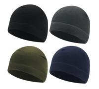 YSJCHEBS Lot De 4 Bonnets De Couleur Unie, Chapeau D'Hiver Chaud Coupe-Vent, Chapeau En Polaire Chaude, Chapeau De Course Pour Hommes Et Femmes, Chapeau De Ski Respirant Et Confortable
