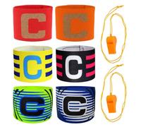 YSJCHEBS Lot De 6 Brassards De Capitaine, 2 Sifflets, Brassards De Capitaine De L'Équipe D'Allemagne, Brassards De Capitaine De Football pour Enfants, Brassards pour Enfants.