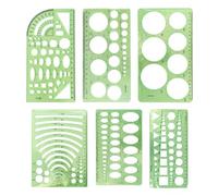 YSJCHEBS Lot De 6 Règles Géométriques Vertes, Aides Au Dessin, Outils De Mesure, Règles en Plastique, Fournitures d'apprentissage Et De Bureau