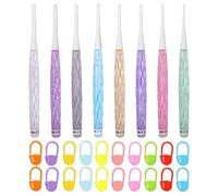 YSJCHEBS Lot De 8 Crochets en Cristal, 20 Petits Boutons À Tricoter, Ensemble De Crochets, Ensemble D'Outils De Tricot en Laine, Kit De Crochet Antidérapant pour Débutants
