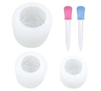 YSJCHEBS Moules À Bougies 3 Pièces Et Goutteurs 2 Pièces, Moule À Pétales De Rose, Moule en Silicone, Moule À Bougie, Moule À Glace, Moule Multifonctionnel