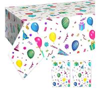 YSJCHEBS Nappe De Fête 2Pcs, Nappe D’Anniversaire pour Enfants, Nappe De Fête, Nappe De Vacances, Nappe Joyeux Anniversaire, Décoration De Table