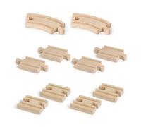 YSJCHEBS Pack De 10 Rails en Bois, Jouets pour Enfants, Rails De Train Jouets, Jouets De Construction, Jouets Éducatifs pour Enfants