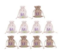 YSJCHEBS Pack De 10 Sachets en Lin Lavande, Sachets Lavande, Sachets en Lin Lavande, Petits Sacs en Tissu, Sachets en Coton, Sachets Lavande pour Vous Aider À Dormir
