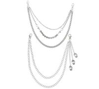 YSJCHEBS Pack De 2 Chaînes De Pantalons en Métal Double Couche, Accessoires De Mode, Accessoires Personnalisés Simples, Accessoires De Pantalons, Accessoires De Style Punk