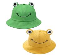 YSJCHEBS Pack De 2 Chapeaux De Soleil Grenouille, Chapeaux De Pêcheur Créatifs Et Mignons, Chapeaux Personnalisés Pour Femmes, Chapeaux De Pêcheur Doux À La Mode, Chapeaux Intéressants