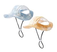 YSJCHEBS Pack De 2 Chapeaux Tie-Dye pour Animaux De Compagnie, Casquettes De Protection Solaire pour Animaux De Compagnie, Casquettes De Baseball Décontractées À La Mode, Chapeaux De Chat Réglables