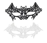 YSJCHEBS Pack De 2 Masques pour Les Yeux en Dentelle De Chauve-Souris, Masques À La Mode Et Sexy pour Femmes, Masques Creux Personnalisés, Masques De Mascarade, Masques De Costumes De Fête