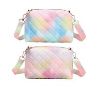 YSJCHEBS Pack De 2 Sacs À Bandoulière Pour Filles, Sac À Bandoulière En Diamant Coloré, Mini Sac À Bandoulière, Sac À Main Arc-En-Ciel Mignon, Sac Pour Filles De Mode, Sac À Bandoulière Réglable