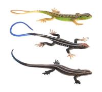YSJCHEBS Pack De 3 Lézards Simulés, Faux Jouets De Lézard, Jouets De Reptiles, Ornements De Modèles en Plastique Colorés, Accessoires De Farces, Jouets De Jeu pour Enfants