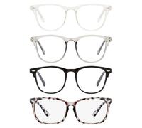 YSJCHEBS Pack De 4 Lunettes Anti-Lumière Bleue, Lunettes Anti-Éblouissement, Lunettes Mode, Lunettes Simples Et Polyvalentes, Lunettes De Lecture, Lunettes Femme