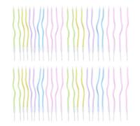 YSJCHEBS Pack De 48 Bougies Courbées, Bougies Colorées, Bougies Décoration Gâteau, Bougies Décoration Créative, Bougies Anniversaire, Accessoires Gâteau