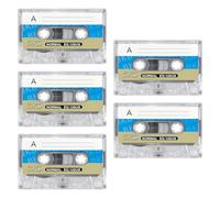 YSJCHEBS Pack De 5 Cassettes Vierges, Cassettes Audio, Accessoires pour Lecteur De Cassettes, Enregistrement Audio, Cassettes Audio