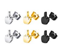 YSJCHEBS Pack De 6 Boucles d'oreilles Style Punk, Boucles d'oreilles Mode, Boucles d'oreilles Simples, Boucles d'oreilles Créatives, Boucles d'oreilles en Acier Inoxydable, Unisexe