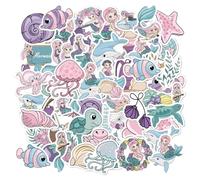 YSJCHEBS Paquet De 100 Autocollants sur Le Thème De L'Océan, Autocollants De Dessin Animé pour Enfants, Autocollants Imperméables pour Enfants, Peuvent Décorer des Tasses d'eau Et des Vélos