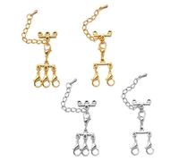 YSJCHEBS Paquet De 4 Boucles De Connexion De Bijoux, Boucles De Collier Multicouches, Boucles De Bracelet, Boucles De Bijoux, Connecteurs De Collier, Accessoires De Fabrication De Bijoux