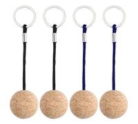 YSJCHEBS Porte-Clés Boule en Bois 4 Pièces, Porte-Clés Personnalisés Créatifs, Porte-Clés Flottants, Accessoires De Sports Nautiques