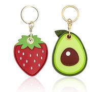 YSJCHEBS Porte-Clés Étui en Cuir 2 Pièces, Porte-Clés Fraise Avocat, Porte-Clés Étiquette Aérienne, Porte-Clés Fruits Créatifs, Porte-Clés Sac