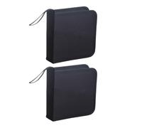 YSJCHEBS Sac Noir pour CD, Boîte De Rangement pour CD, Sac pour CD en Tissu Oxford pour Voiture, Sac De Rangement Pratique pour DVD, Boîte De Support pour CD De 40 Capacités, 2 Pièces