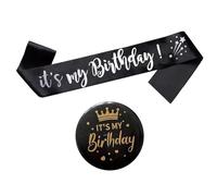 YSJCHEBS Sangles d'anniversaire 1 Pièce Et Badge d'anniversaire 1 Pièce, Sangles Et Badges De Fête d'anniversaire, Accessoires De Vêtements De Fête, Fournitures De Fête