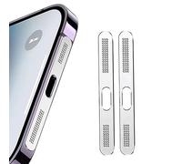 YSJJZRL 1 ensemble/2 pcs haut-parleur en maille métallique anti-poussière autocollant adhésif téléphone anti-poussière net autocollants pour iPhone 14 13 12 (noir)