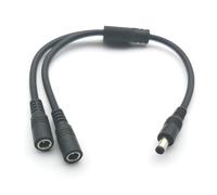 YSJJZRL 30 cm Alimentation CC 1 mâle/Femelle à 2 mâle/Femelle 5,5 mm x 2,1 mm câble répartiteur d'alimentation CC Cordon séparateur en Y (5,5x2,1 mâle vers 2 Femelles)