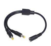 YSJJZRL 30 cm DC 5.5x2.5mm répartiteur d'alimentation 2 Voies 1 mâle/Femelle à 2 Adaptateur d'alimentation mâle/Femelle câble répartiteur en Y (5,5x2,5 Femelle vers 2 mâles)