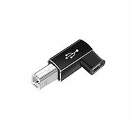 YSJJZRL Adaptateur USB C Femelle vers Midi 90 degrés, connecteur de convertisseur d'imprimante USB-C Femelle vers USB-B mâle, pour imprimantes Scanner Piano électrique-Noir