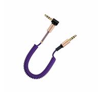 YSJJZRL Câble AUX, Câble Auxiliaire à Ressort Mâle à Mâle de 3,5 mm Cordon rétractable en Forme de L et en Forme de I pour Écouteur Audio de Voiture-Violet