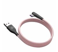 YSJJZRL Câble de type C à angle droit, câble USB C de 0.8ft à 90 degrés Câble de synchronisation de données pour cordon de chargeur rapide pour Samsung Galaxy S20 S10 S9 S8, Note 9/8 (Rose)