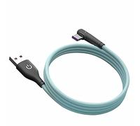 YSJJZRL Câble de type C à angle droit, câble USB C de 0.8ft à 90 degrés Câble de synchronisation de données pour cordon de chargeur rapide pour Samsung Galaxy S20 S10 S9 S8, Note 9/8 (Bleu)
