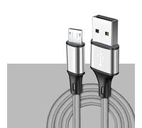 YSJJZRL Câble Micro USB, Câble Android à Charge Rapide Tressé en Nylon pour Samsung Galaxy S7 Edge S6 S5 etc. Micro équipement d'interface (1M,Argent)